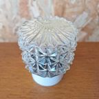 Vintage Plafoniere, Plafond Lamp, Facet Glas Lampje thumbnail 3
