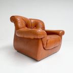 Cognackleurige Lederen Pellerossi Fauteuil, 1960’s thumbnail 7