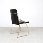 Italiaanse Messing En Leren Design Stoelen, 1970S thumbnail 8