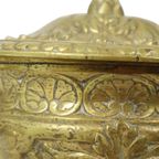 Oude Messing Beker Met Deksel Mythisch Figuur 14cm thumbnail 13