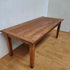 Vintage Franse Boeren Eettafel Eetkamertafel Tafel Met Lades Teakhout thumbnail 16