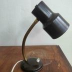 Vintage Bureau Lamp Lijkt Op Hala Bruin Goud. thumbnail 6