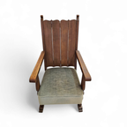 Oak High Back Arm Chair 1930s thumbnail 7
