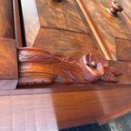 Heel Mooi Antiek Engels Mahonie Driedelig Kabinet, Met Planken En 3 Lades, 210 Cm Hoog thumbnail 8