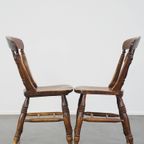 Set Van 2 Antieke Eetkamerstoelen Uit Midden 19e Eeuw thumbnail 3