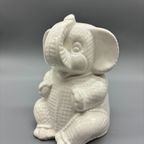 Vintage Bloempot Olifant Wit Motief thumbnail 2