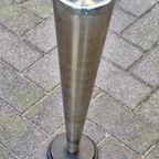 Vintage Chromen Staande Vloerasbak Uit 50'R Jaren. thumbnail 4