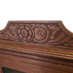 Frans Art Deco Eiken Hangkastje Met Lade, Jaren 30 thumbnail 8