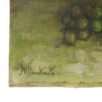 Groot Bloemen Stilleven Schilderij Dahlia’S Gesigneerd M. Vierstraete thumbnail 6