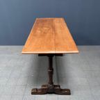 Antieke Franse Bistro Tafel Met Licht Iepen Houten Blad thumbnail 18