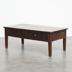 Schitterende Antieke Zuid Europese Kastanjehouten Salontafel Met 2 Lades thumbnail 2