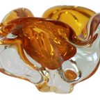 Vintage Murano Asbak Sculptuur Schaal Oranje Glas Glazen thumbnail 2