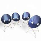 4 X Dark Blue Thonet S664 Dining Chairs /designed In 1954 By Eddie Harlis thumbnail 3