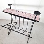 Vintage Bijzettafel Met Lectuurbak En Kandelaars thumbnail 2