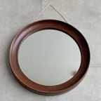 Mid Century Wengé Houten Scandinavische Spiegel thumbnail 2