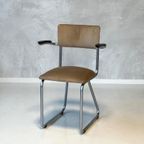 Ahrend Eetkamerstoel Vintage Sledestoel Buisframestoel Beige thumbnail 4