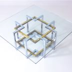 Brass & Chrome Geometrical Coffee Table thumbnail 6