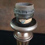 Vintage - Tafellamp - Kastlamp - Messing - Stoffen Kap - Herda thumbnail 4