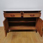 Vintage Antiek Frans Dressoir Commode Ladekast Badkamermeubel Met Marmer Blad 904 thumbnail 6