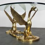 Vintage Brass Swan Coffee Table, Italy, 1960S thumbnail 7