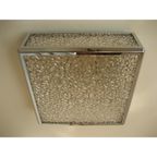 Vintage Plafondlamp, Plafonnière Met Kunststof Platen In Verchroomde Profielen 46 X 46 Cm, Jaren thumbnail 5