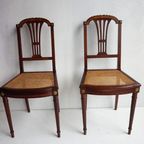 Set Van 2 Franse Louis Xvi Stoelen Met Brons En Webbing thumbnail 2