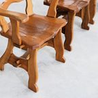 Brutalist Eetkamerstoelen | Vintage Stoelen | Jaren 50 | Eiken thumbnail 10