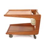 Sika Mobler Trolley Met Lectuurhouder Tijdschriftenrek Vintage Deens thumbnail 2