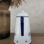 Emaille Witte Grote Koffiepot Met Blauwe Bloemen thumbnail 5