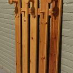 Vintage 1960S Scandi Massief Grenen Wandkapstok thumbnail 3