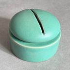 Unieke Vintage Mobach Turquoise Keramiek Dekselpot / Dekseldoos thumbnail 3