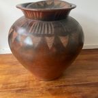Vintage Indonesische Pot. Lombok Crafts Vaas / Pot. Groot Handgemaakt. thumbnail 8