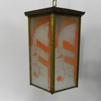 Art Deco Hanglamp Met 6 Glasplaatjes thumbnail 7