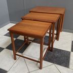 Teak Nesting Table Set By Toften Denmark 1970S thumbnail 11