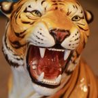 Large Vintage Ceramic Tiger Sculpture thumbnail 2