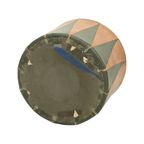 Ronde Vintage Poef Groen Bruin Tweekleurig Skai Sixties thumbnail 11