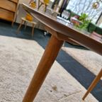 Vintage Coffee Table Rond Notenhout Opal Design thumbnail 10
