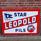 Xxl Dubbelzijdig Emaille Bord Star Leopold Pils🍺 thumbnail 2