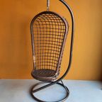 Rotan Egg Chair Met Metalen Voet, Hang Stoel, Vintage thumbnail 9