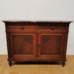 Vintage Frans Dressoir Commode, Ladekast Badkamermeubel Met Marmer Blad 201 thumbnail 4