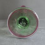 Vintage Murano Glazen Vaas Groen Wijnrood thumbnail 3