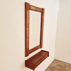 Mid-Century Teak And Copper Hallway Set With Mirror And Shelve, 1960S, Set Of 2 thumbnail 6