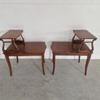 Klassiek Art Nouveau Jugendstil Harp Bijzettafeltjes. thumbnail 7