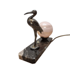 Art Deco Lamp Met Een Reiger. thumbnail 5