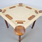 Valenti Noten Hout Kalfs Leren Speeltafel Bridgetafel 4 Pers thumbnail 20