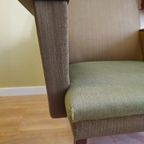 Vintage Loungeset Bank & 2 Fauteuils Fauteuil Bankstel Stoel Groen Meubelset Meubels thumbnail 14
