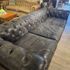 Stoere Vintage Xxl Chesterfield 5 A 6 Zits Bank Zwart thumbnail 6