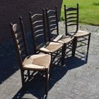 Knopstoelen Donker Eiken Set Van 4 thumbnail 3