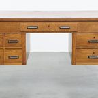 Uniek En Antiek Eikenhouten Art Deco Bureau Uit Begin 20e Eeuw In Amsterdamse School Stijl thumbnail 2
