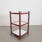Vintage Bijzettafel Messing Italy Rek Regency '70 Side Table thumbnail 5